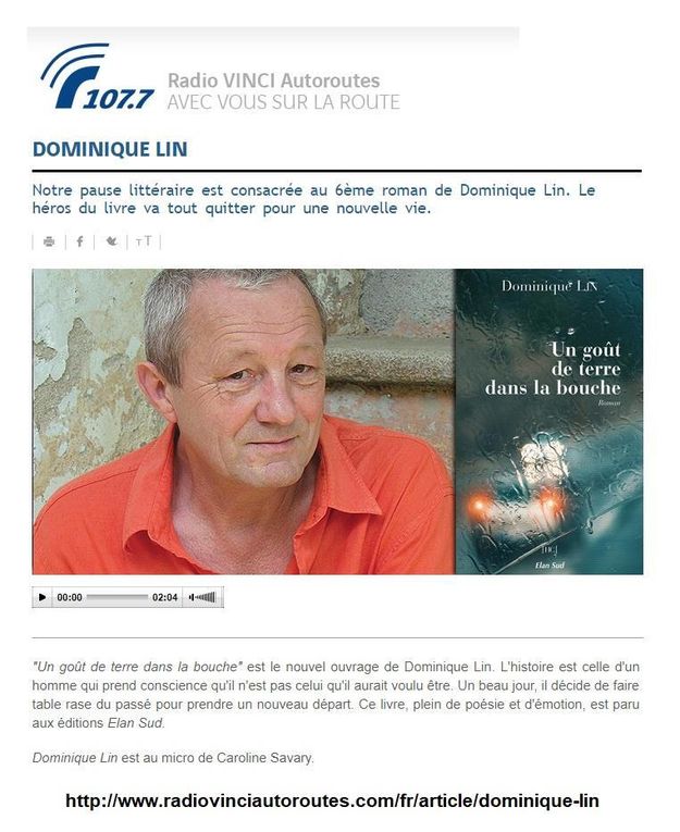 Un goût de terre dans la bouche, le 6e roman de Dominique Lin très remarqué