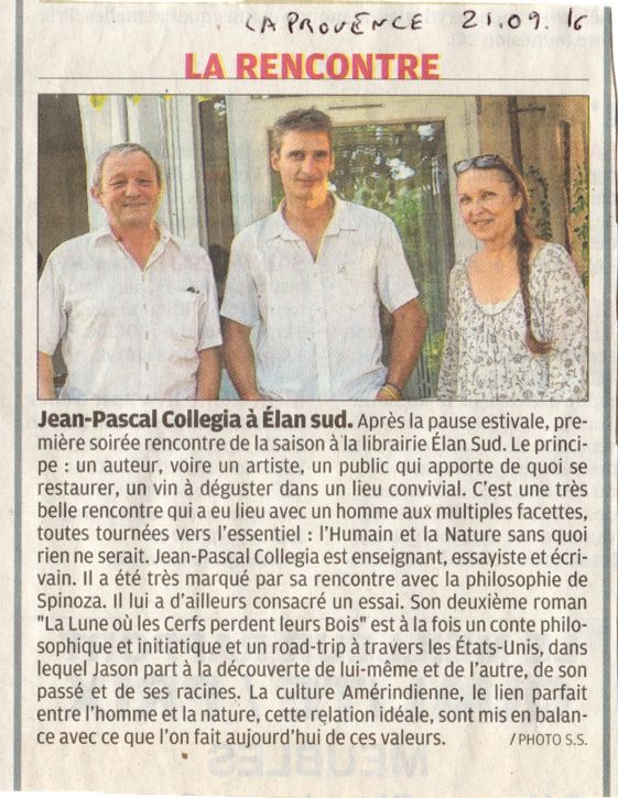 Une rencontre avec Jean-Pascal Collegia à la librairie Elan Sud