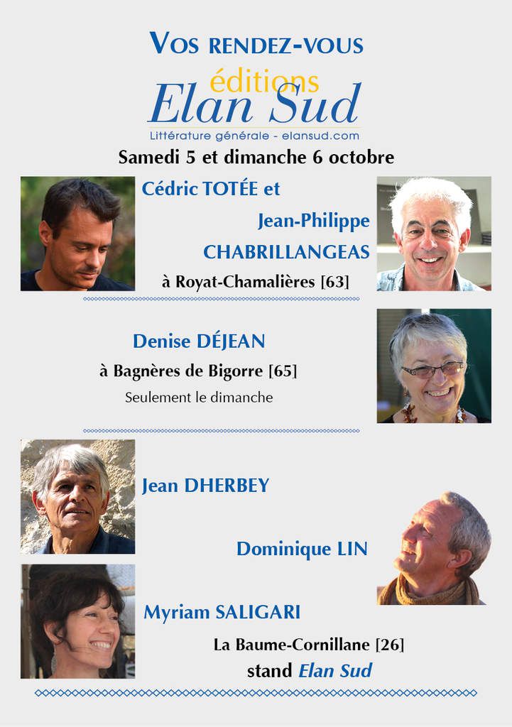 les 5 et 6 octobre, 6 auteurs en dédicaces sur 3 Salons