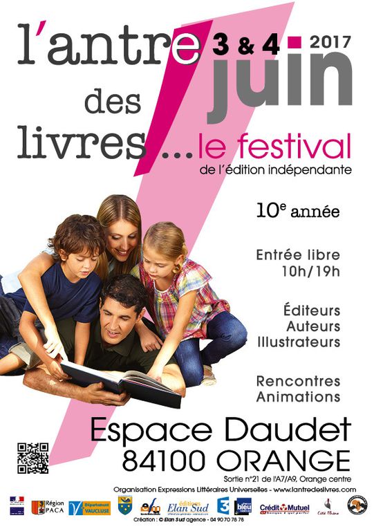 Elan Sud à L'antre des livres, les 3 &amp; 4 juin, Espace Daudet à Orange