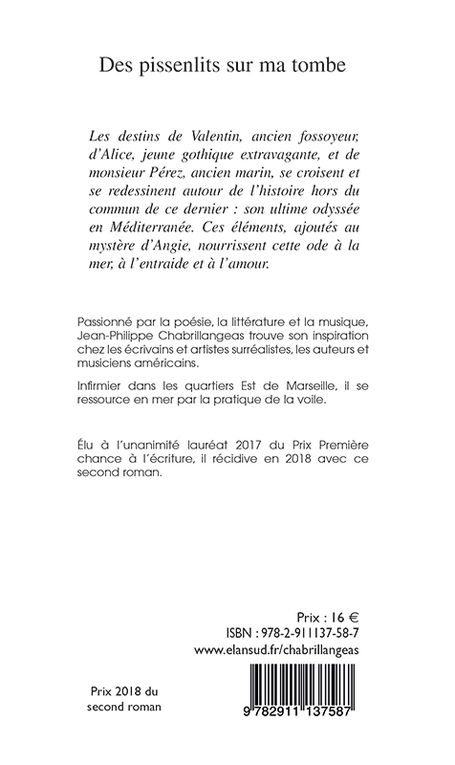 Des pissenlits sur ma tombe, de Jean-Philippe Chabrillangeas, chez Elan Sud