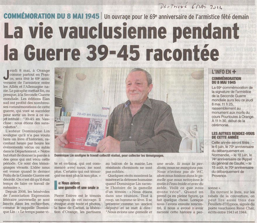 Un ouvrage collectif pour offrir un panorama de la vie des hommes pendant ce conflit en Vaucluse.